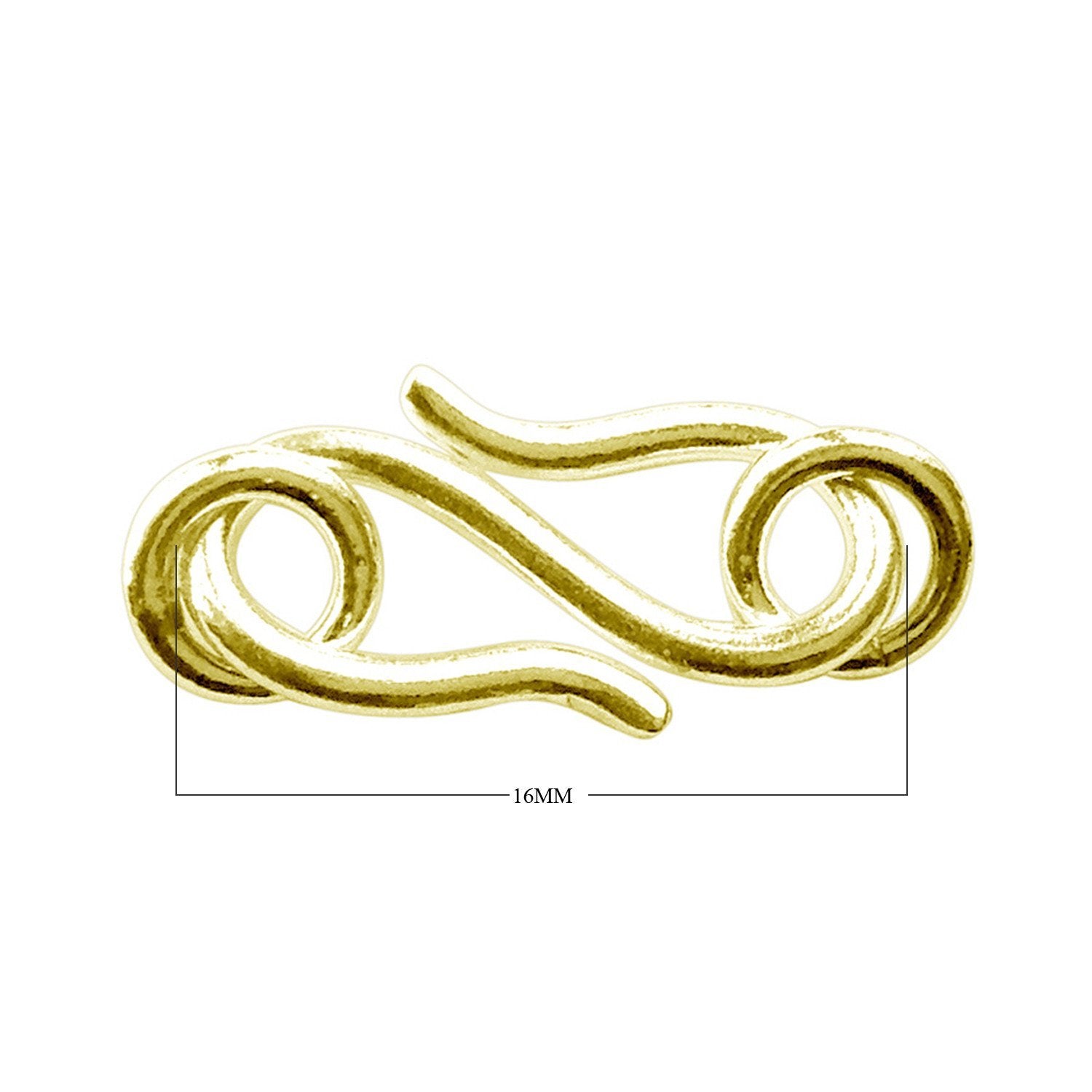 18K Gold Overlay Over Copper twisted infinity s hook clasp handcrafted in India
