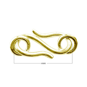 18K Gold Overlay Over Copper twisted infinity s hook clasp handcrafted in India