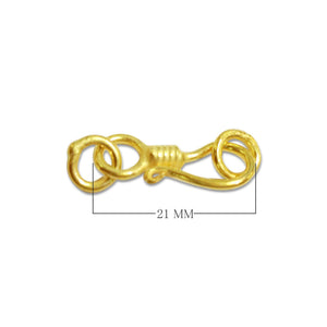 Handcrafted S-hook jewelry clasp component made with 18K Gold Overlay Over Copper, polished gold finish, made in India for wholesale use