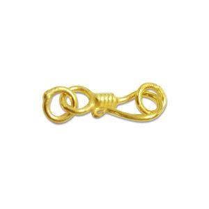 Handcrafted S-hook jewelry clasp component made with 18K Gold Overlay Over Copper, polished gold finish, made in India for wholesale use