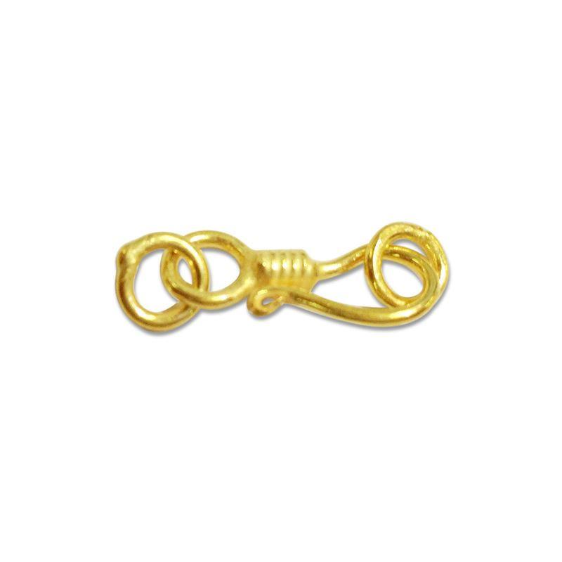 Handcrafted S-hook jewelry clasp component made with 18K Gold Overlay Over Copper, polished gold finish, made in India for wholesale use