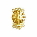 Handcrafted floral multi strand clasp with 4 holes made with 18K Gold Overlay Over Copper, polished finish, handcrafted in India for wholesale jewelry manufacturing.