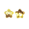 Handcrafted star shape floral bead cap with center hole made with 18K Gold Overlay Over Copper, handcrafted in India for wholesale jewelry making.