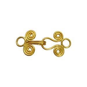 Handcrafted spiral wire hook clasp made with 18K Gold Overlay Over Copper, handcrafted in India for wholesale jewelry manufacturing.