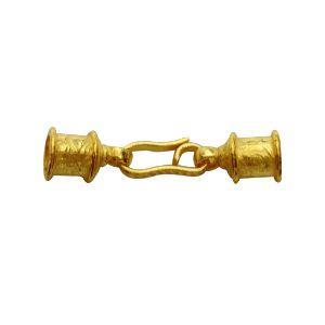 Handcrafted cylinder end cap hook clasp made with 18K Gold Overlay Over Copper, handcrafted in India for wholesale jewelry manufacturing.