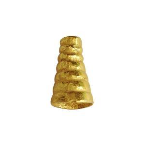 Tapered stepped cone jewelry end component made with 18K Gold Overlay Over Copper, handcrafted in India for wholesale jewelry production