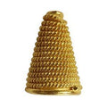 Tall rope-textured cone end cap made from 18K Gold Overlay Over Copper, handcrafted in India for wholesale jewelry production
