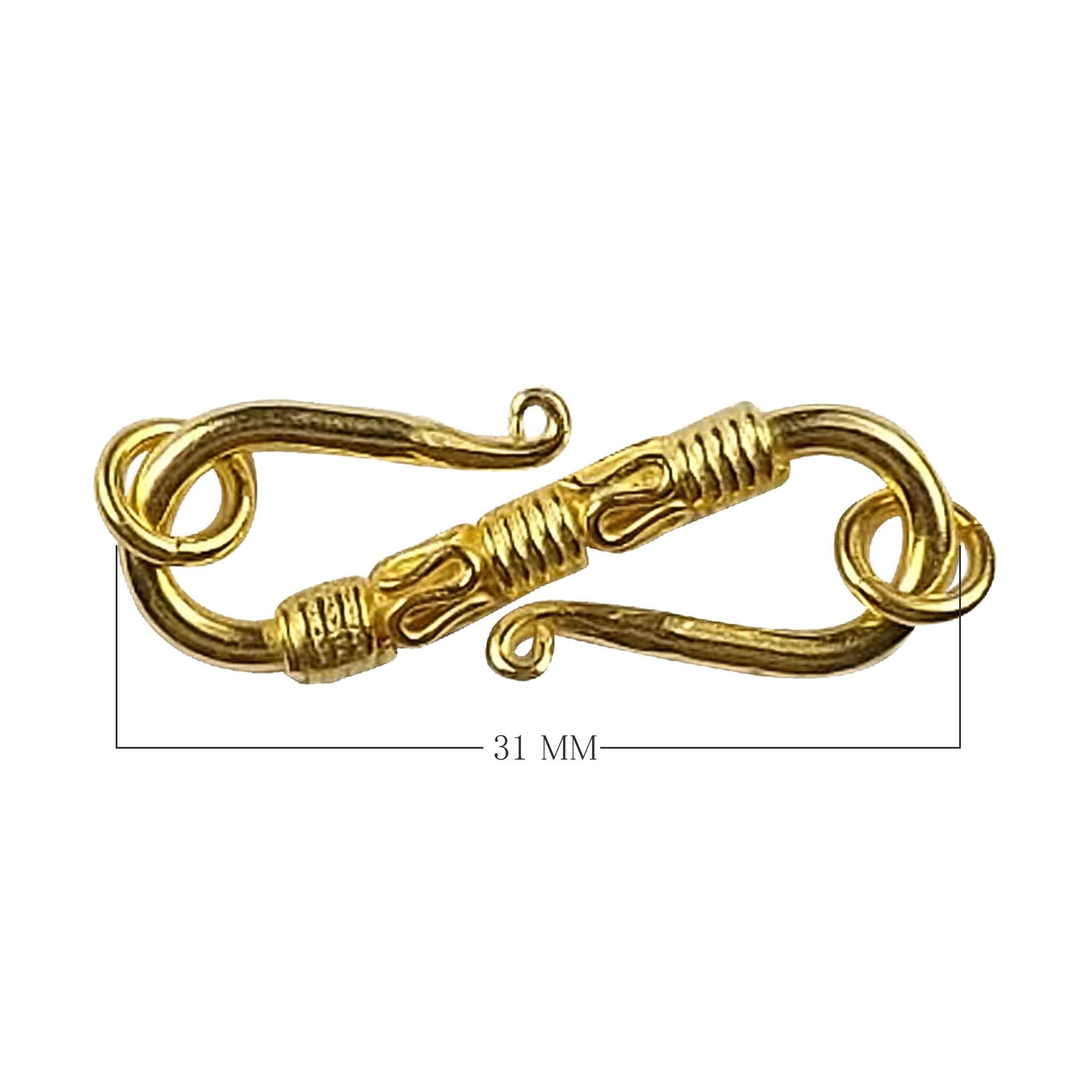 Handcrafted S-Hook Connector With 18K Gold Overlay Over Copper Finish Designed For Jewelry Making And Wholesale Collection