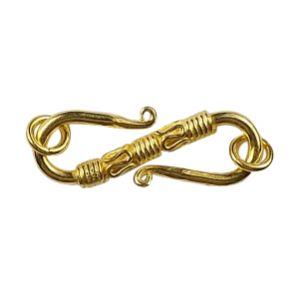 Handcrafted S-Hook Connector With 18K Gold Overlay Over Copper Finish Designed For Jewelry Making And Wholesale Collection