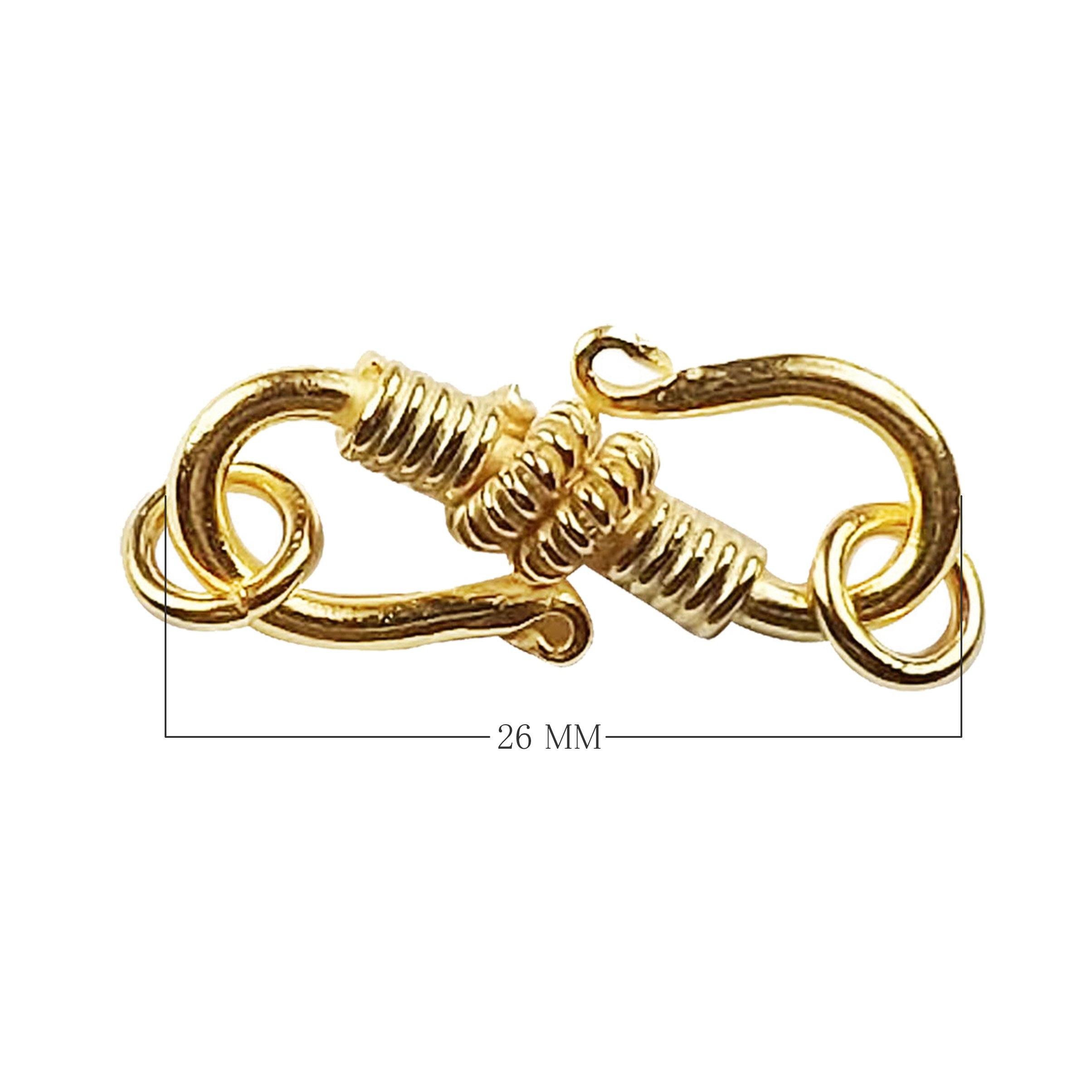 Handcrafted Interlinked S-Hook Connector Set With 18K Gold Overlay Over Copper Finish Designed For Jewelry Making And Wholesale Collection
