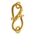 Handcrafted Bead Accent S-Curve Open Clasp Connector With 18K Gold Overlay Over Copper Finish Designed For Jewelry Making And Wholesale Collection
