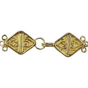 Handcrafted Multi Strand Clasp With 3 Holes Made With 18K Gold Overlay Over Copper For Jewelry Making And Wholesale Collection