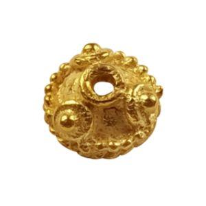 Handcrafted Granulated Round Spacer Bead With Single Hole Made With 18K Gold Overlay Over Copper For Jewelry Making Wholesale Collection