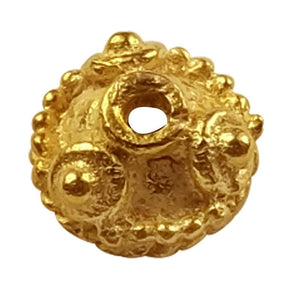 Handcrafted Granulated Round Spacer Bead With Single Hole Made With 18K Gold Overlay Over Copper For Jewelry Making Wholesale Collection