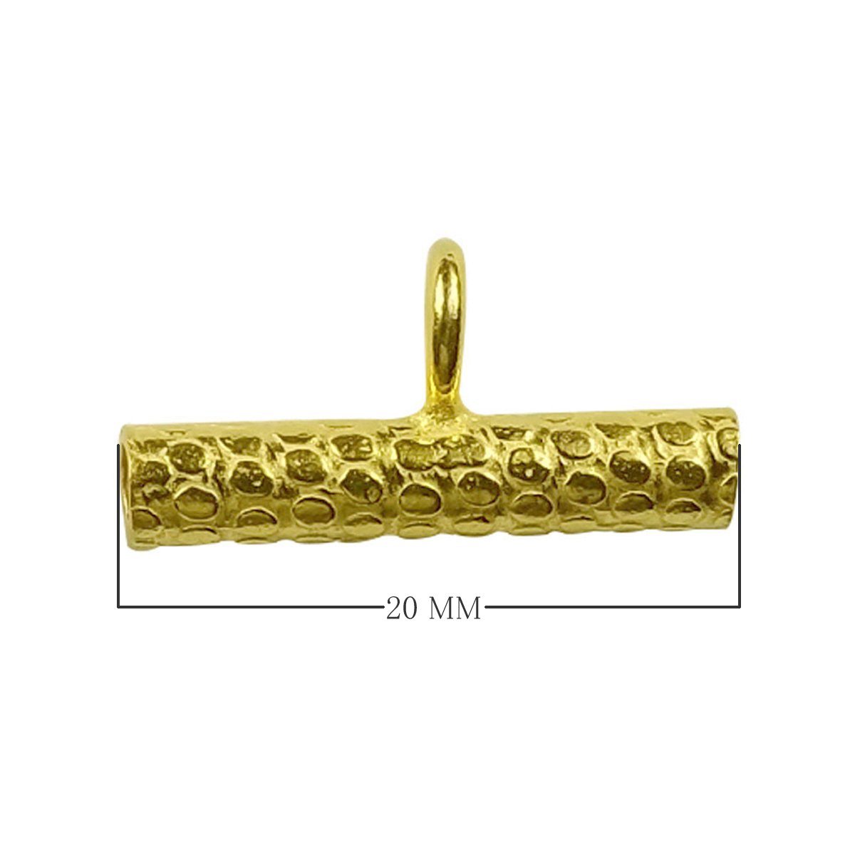 Handcrafted Hammered Bar Pendant Connector With Top Loop Made With 18K Gold Overlay Over Copper For Jewelry Making Wholesale Collection