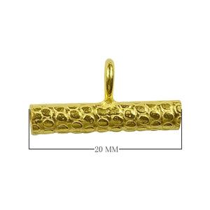 Handcrafted Hammered Bar Pendant Connector With Top Loop Made With 18K Gold Overlay Over Copper For Jewelry Making Wholesale Collection
