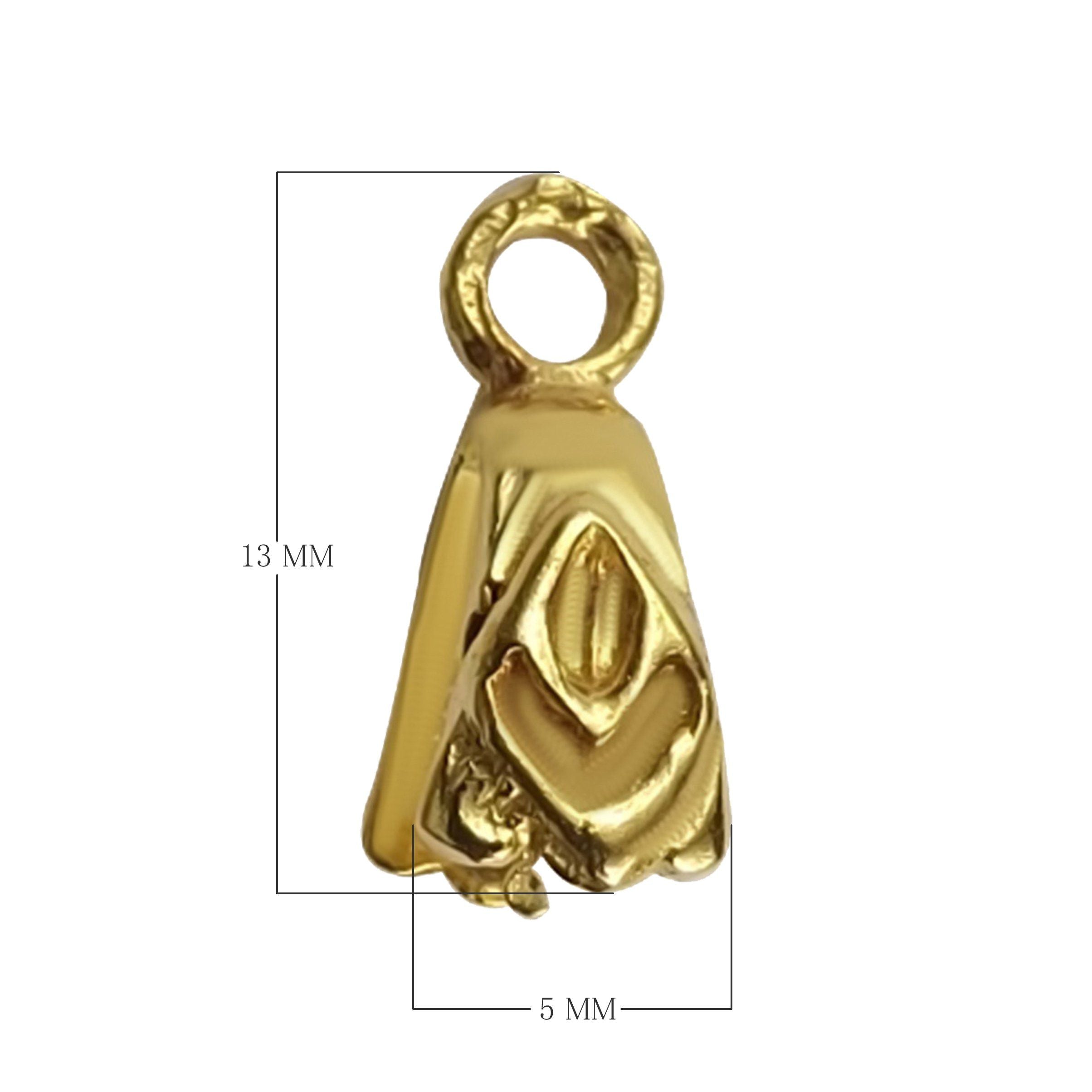 Handcrafted Bell Flower Bud Pendant Charm With Top Loop Made With 18K Gold Overlay Over Copper For Jewelry Making Wholesale Collection