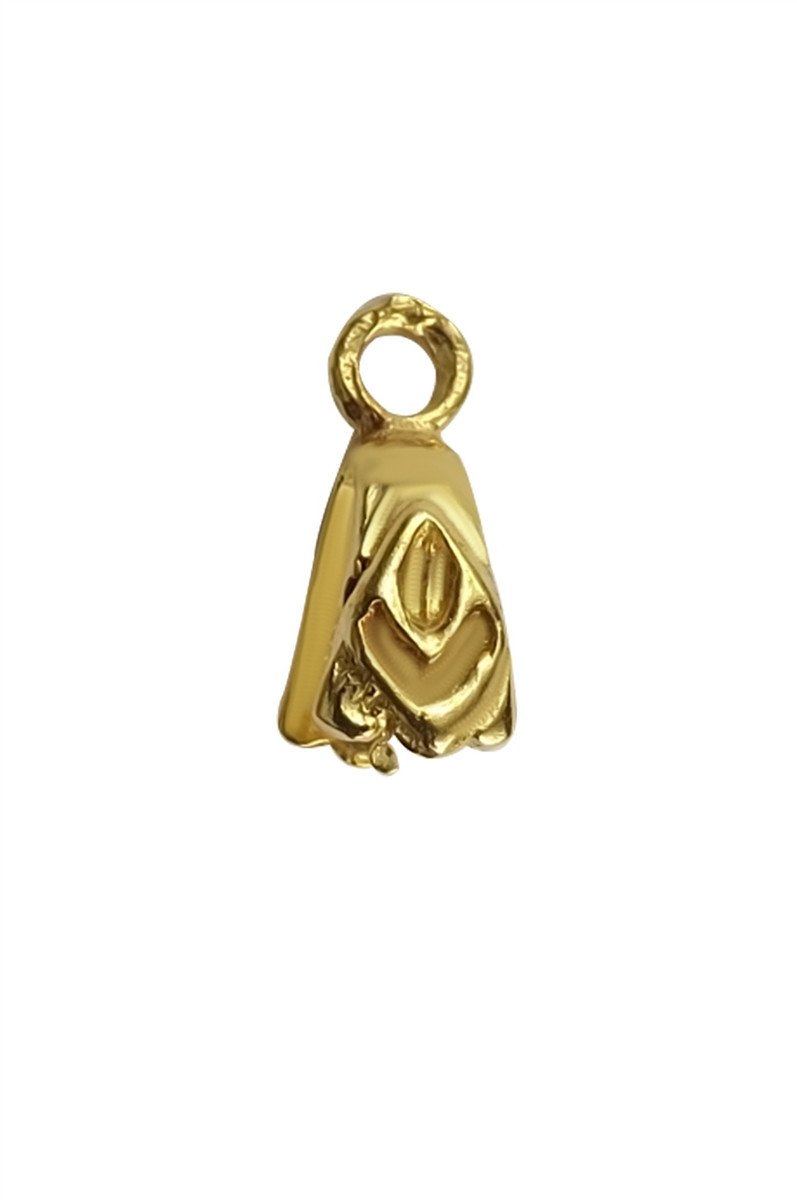 Handcrafted Bell Flower Bud Pendant Charm With Top Loop Made With 18K Gold Overlay Over Copper For Jewelry Making Wholesale Collection