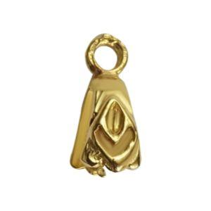 Handcrafted Bell Flower Bud Pendant Charm With Top Loop Made With 18K Gold Overlay Over Copper For Jewelry Making Wholesale Collection