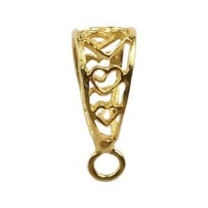 Handcrafted Heart Openwork Pendant Bail With Bottom Ring Made With 18K Gold Overlay Over Copper For Jewelry Making Wholesale Collection
