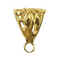 Ornamental cone-shaped pendant bail crafted in 18K Gold Overlay Over Copper, handcrafted in India for wholesale jewelry use.