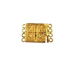 CG-249 18K Gold Overlay Multi Strand Clasp With 4 Holes Beads Bali Designs Inc 