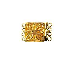 CG-250 18K Gold Overlay Multi Strand Clasp With 4 Holes Beads Bali Designs Inc 