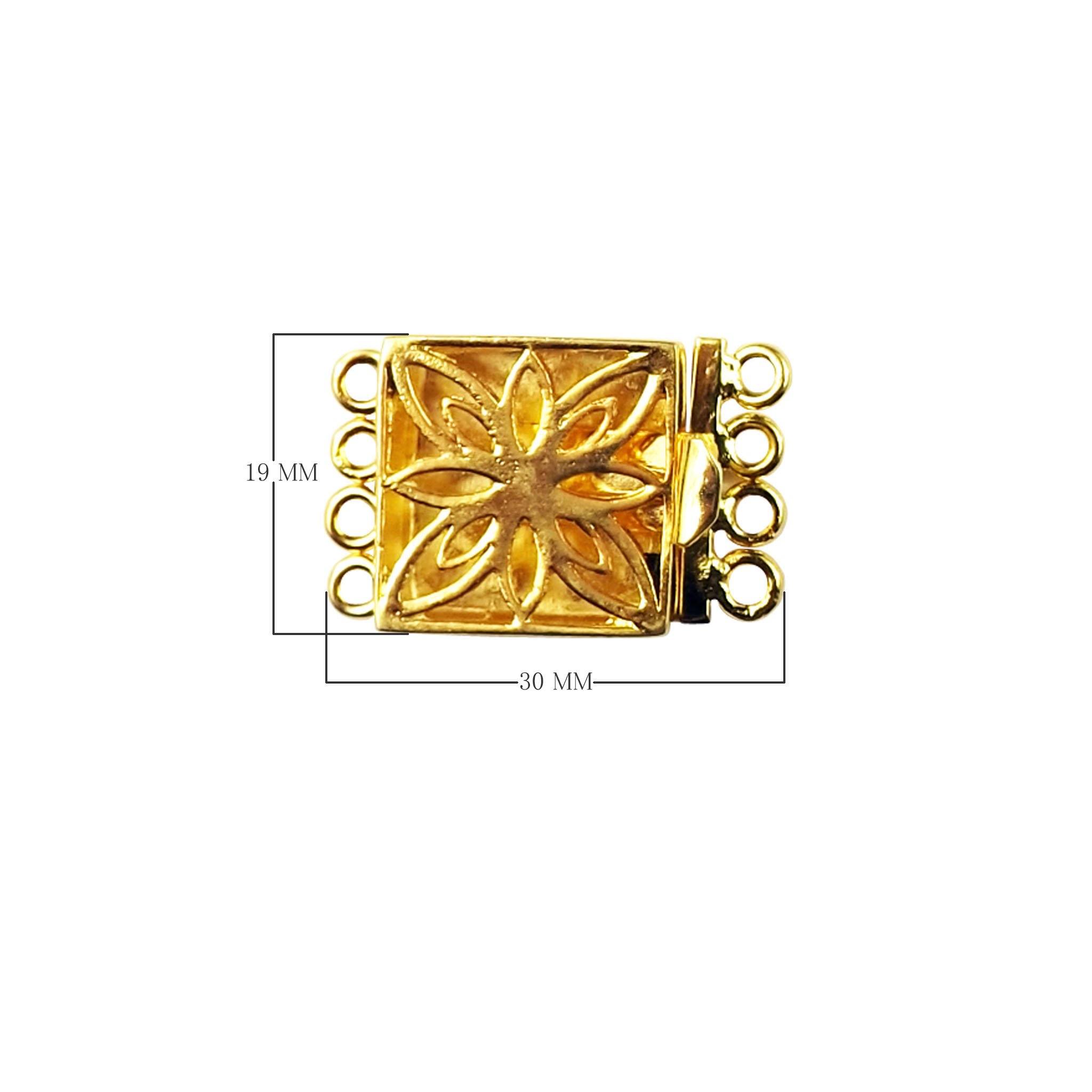 CG-250 18K Gold Overlay Multi Strand Clasp With 4 Holes Beads Bali Designs Inc 