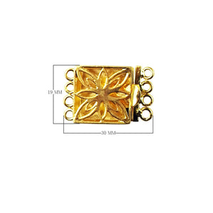 CG-250 18K Gold Overlay Multi Strand Clasp With 4 Holes Beads Bali Designs Inc 
