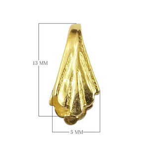 Fluted cone pendant bail crafted in 18K Gold Overlay Over Copper, handcrafted in India for wholesale jewelry making.