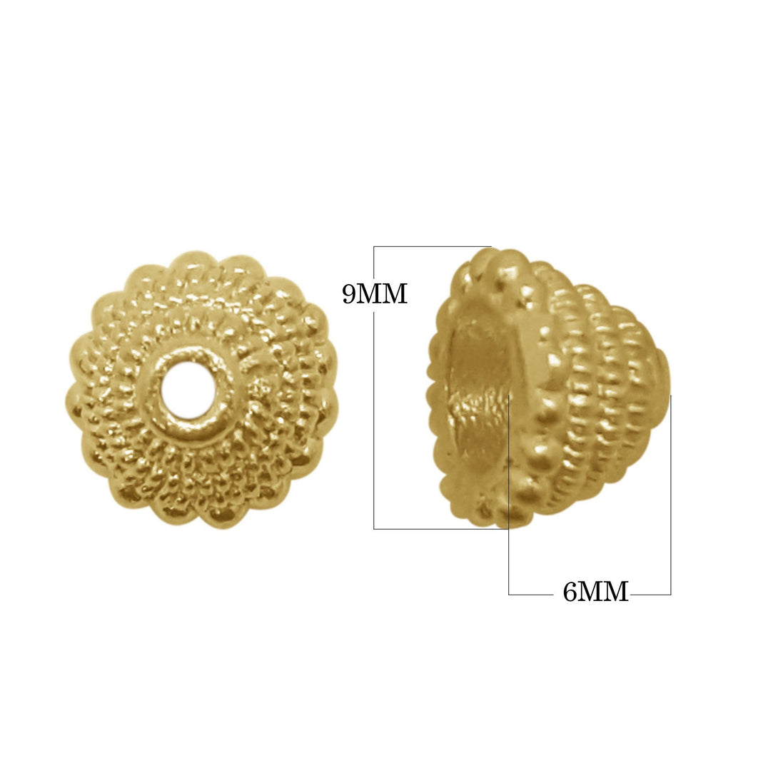 CG-266 18K Gold Overlay Bead Cap Beads Bali Designs Inc 