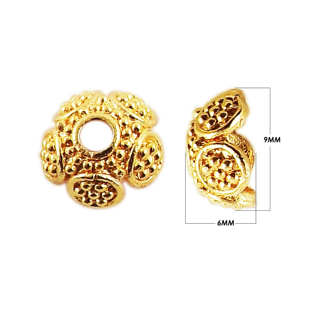 CG-267 18K Gold Overlay Bead Cap Beads Bali Designs Inc 