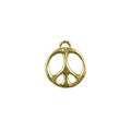 Little peace symbol charm in 18K Gold Overlay Over Copper, handcrafted in India for wholesale jewelry making.