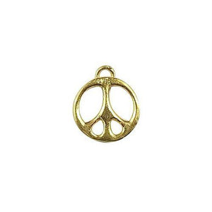 Little peace symbol charm in 18K Gold Overlay Over Copper, handcrafted in India for wholesale jewelry making.