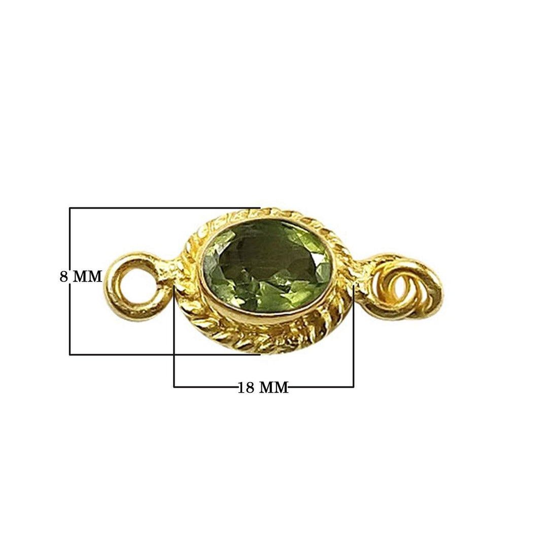 CG-276-PR-1H 18K Gold Overlay Stone Connector Peridot Beads Bali Designs Inc 