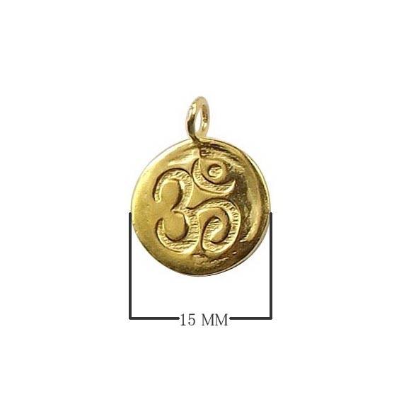 CG-277 18K Gold Overlay Ohm Disc Link Charm Beads Bali Designs Inc 
