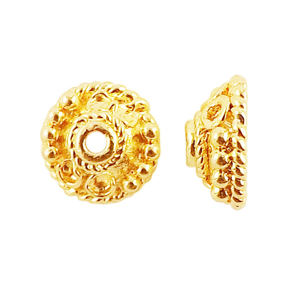 CG-281-7X2.5MM 18K Gold Overlay Bead Cap Beads Bali Designs Inc 