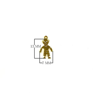 Handcrafted human figurine charm pendant with 18K Gold Overlay Over Copper, made in India for wholesale jewelry making.