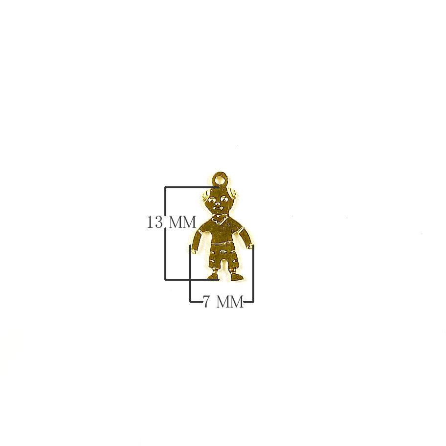 Handcrafted human figurine charm pendant with 18K Gold Overlay Over Copper, made in India for wholesale jewelry making.