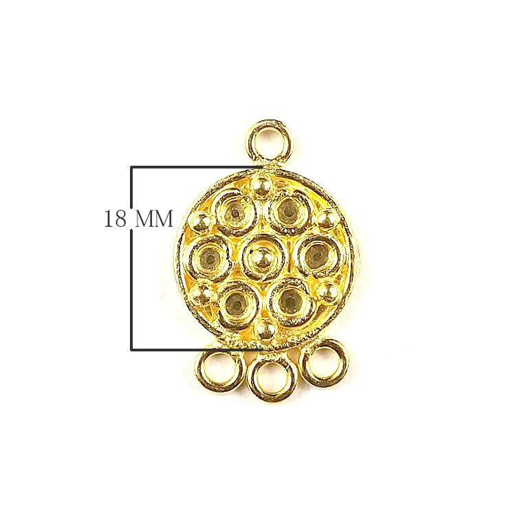 CG-299 18K Gold Overlay Connector with 3 Holes Beads Bali Designs Inc 