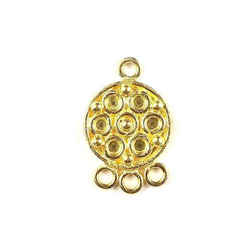 CG-299 18K Gold Overlay Connector with 3 Holes Beads Bali Designs Inc 
