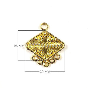 CG-300 18K Gold Overlay Connector With 5 Holes Beads Bali Designs Inc 