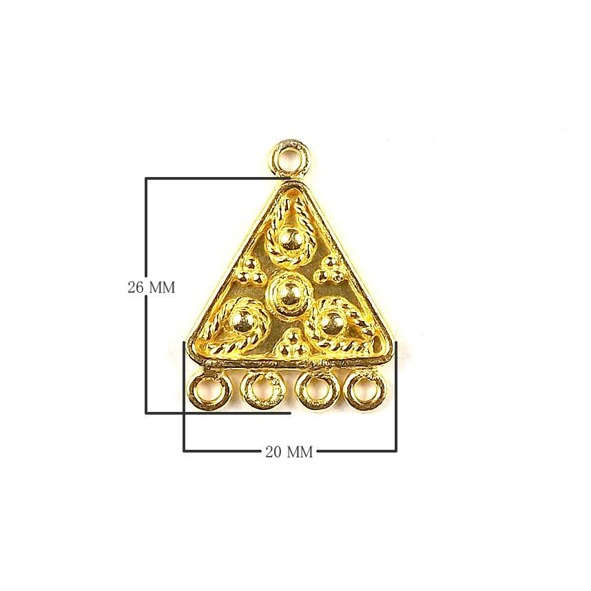 CG-302 18K Gold Overlay Connector With 4 Holes Beads Bali Designs Inc 
