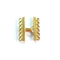 18K Gold Overlay Over Copper handcrafted multi strand clasp with 6 holes from India for wholesale jewelry making