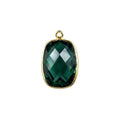 18K Gold Overlay Over Copper handcrafted Green Quartz connector from India for wholesale jewelry making