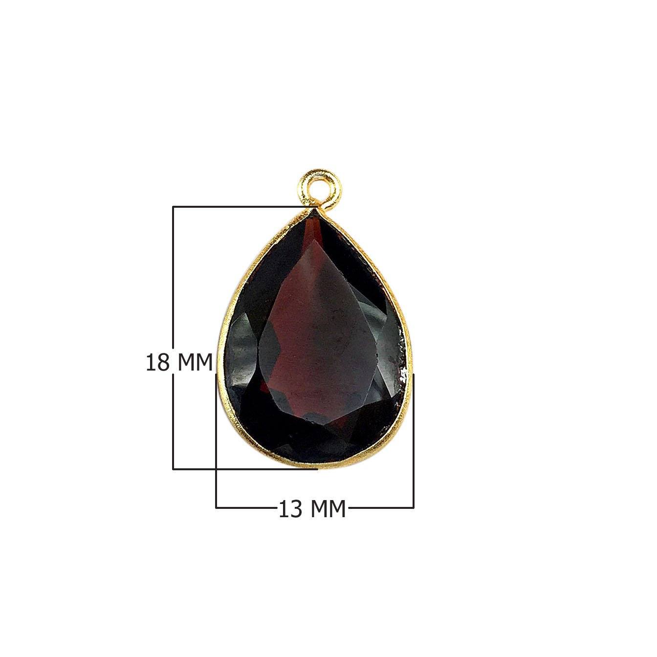 CG-316-GA-WC 18K Gold Overlay Stone Connector With Garnet Beads Bali Designs Inc 