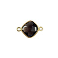 18K Gold Overlay Over Copper handcrafted cushion shape Smoky Quartz connector from India for wholesale jewelry making