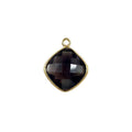 18K Gold Overlay Over Copper handcrafted cushion shape Smoky Quartz connector from India for wholesale jewelry making