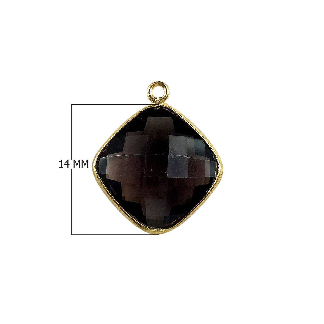 CG-319-SQ 18K Gold Overlay Stone Connector With Smokey Quartz Beads Bali Designs Inc 