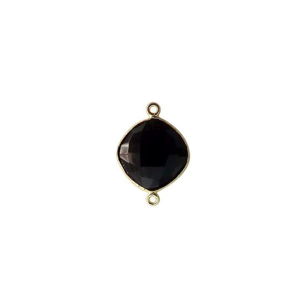 CG-322-OX-D 18K Gold Overlay Stone Connector With Black Onyx Beads Bali Designs Inc 